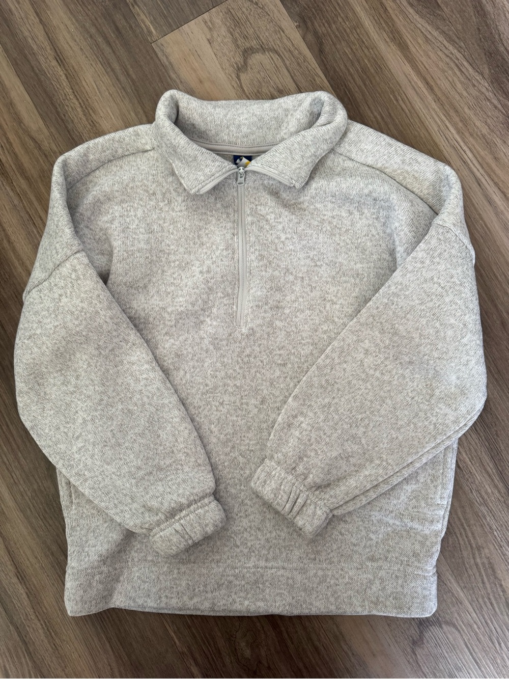 Old Navy Light Gray Kids Half-Zip Pullover Sweatshirt